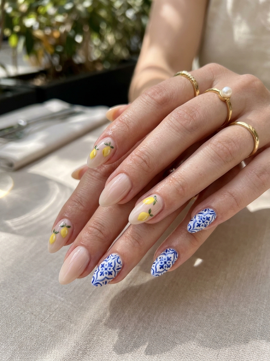 Lemon Tile Nails